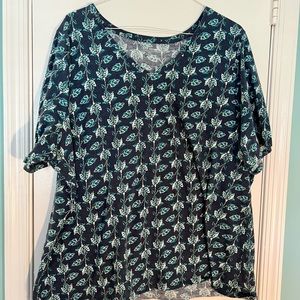 Lane Bryant Floral Perfect Sleeve T 26/28 NWOT